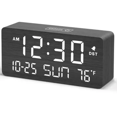 Wooden Calendar Clock, Compact